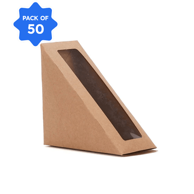 Sandwich Box Triangular (Printed), Pack of 50