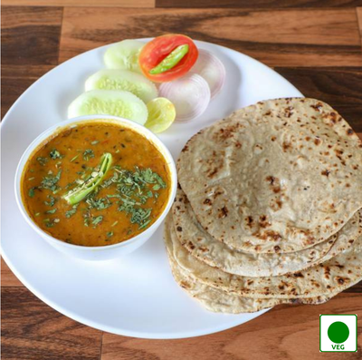 Dal Fry + 4 Roti +Salad +Pickle