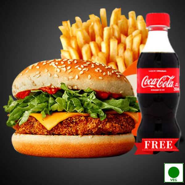 Veggie Burger With French Fries & Coke